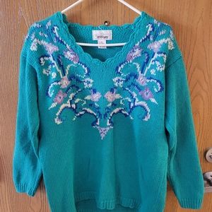 Vintage Worthington Women's Teal Sweater